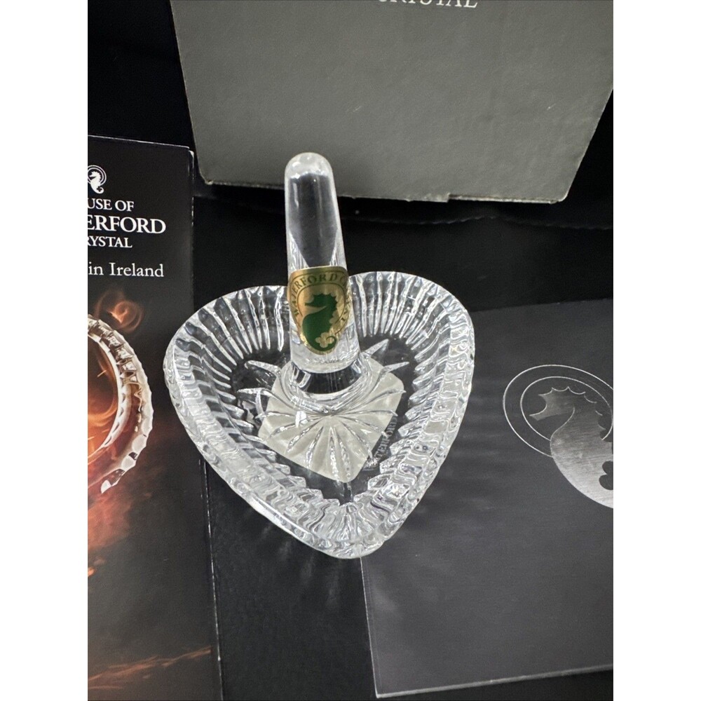 Waterford Crystal Large Heart Ring Holder, Signed, Made in Ireland - Picture 3 of 6